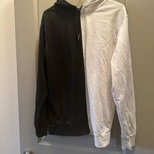 Half black and white hoodie